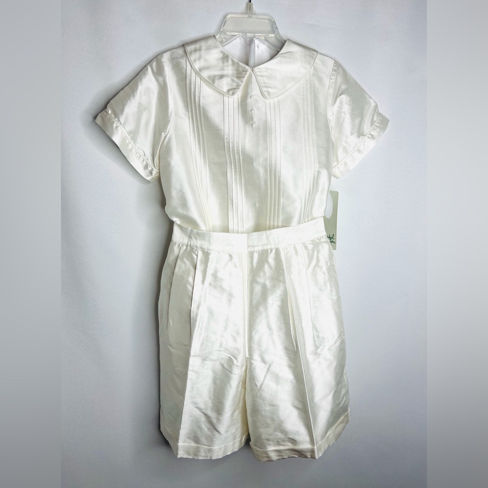 Isabel Garreton White Silk Two Piece Set 6 Months